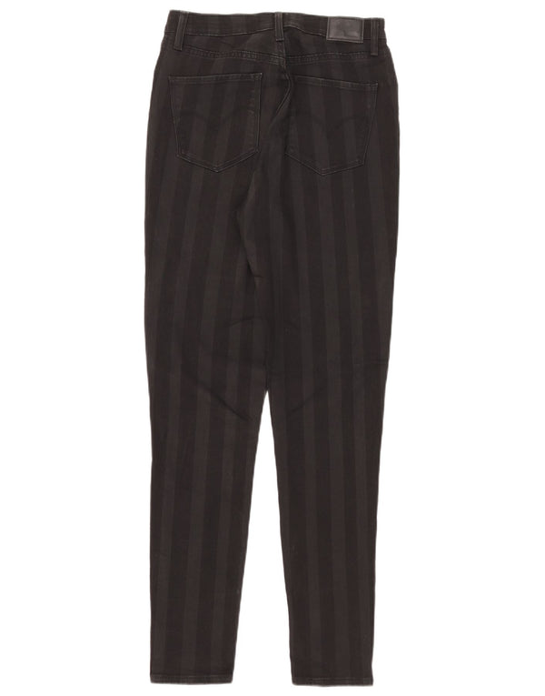 Levi's Womens High Rise Skinny Jeans W28 L30 Black Striped Cotton