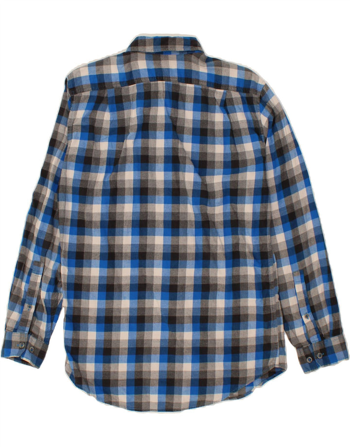 EDDIE BAUER Mens Flannel Shirt Small Blue Check Cotton Vintage Eddie Bauer and Second-Hand Eddie Bauer from Messina Hembry 