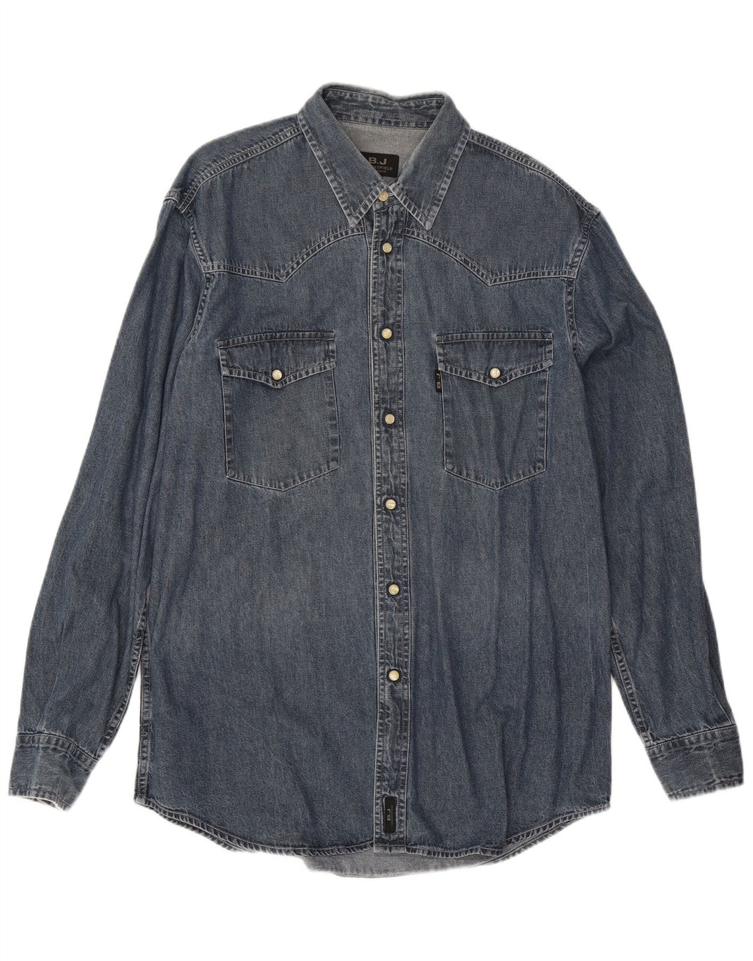 Brooksfield Mens Denim Shirt XL Blue Cotton