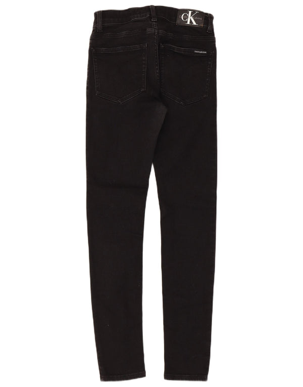 CALVIN KLEIN Boys Skinny Jeans 13-14 Years W26 L29 Black Cotton