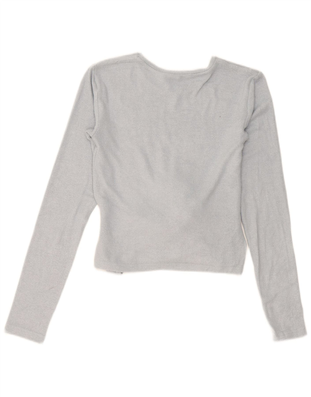 Zara Womens Crop Top Long Sleeve UK 10 Small Blue