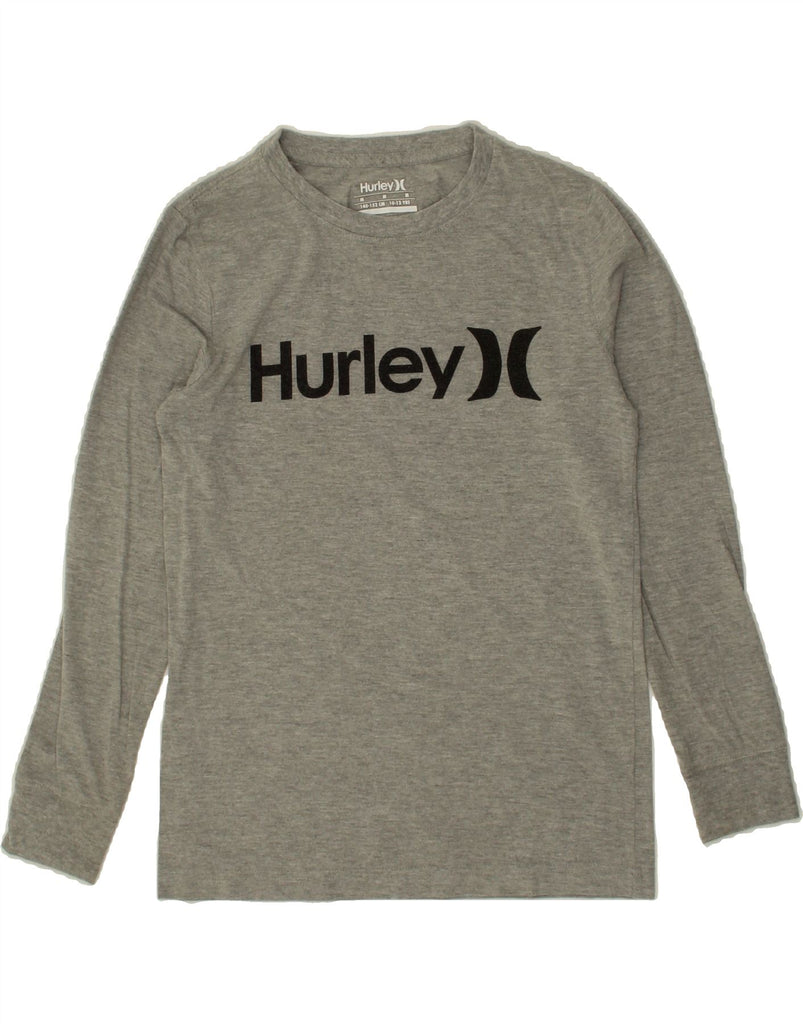 HURLEY Boys Top Long Sleeve 10-11 Years Medium  Grey Vintage Hurley and Second-Hand Hurley from Messina Hembry 