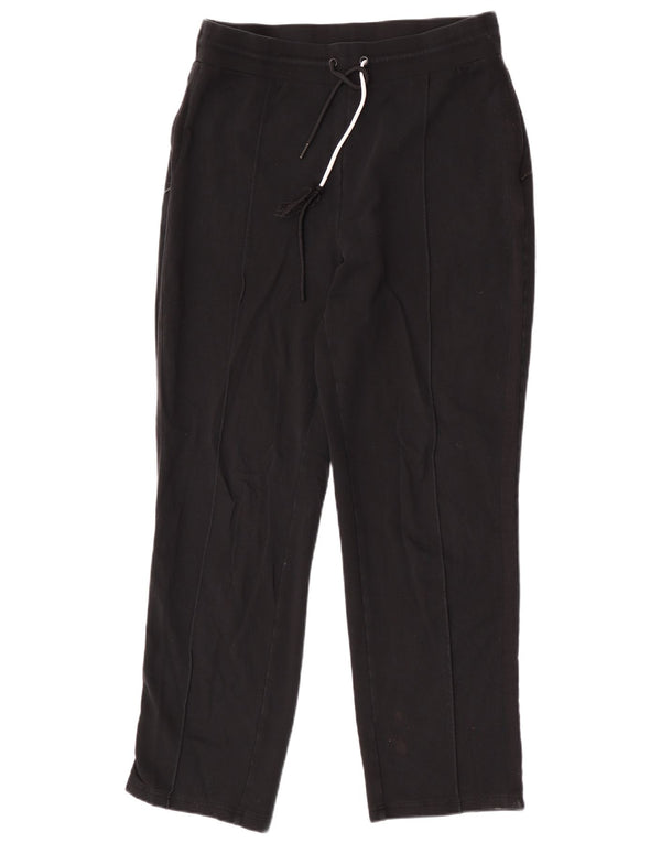 Marks & Spencer Womens Tracksuit Trousers UK 14 Large Black Cotton