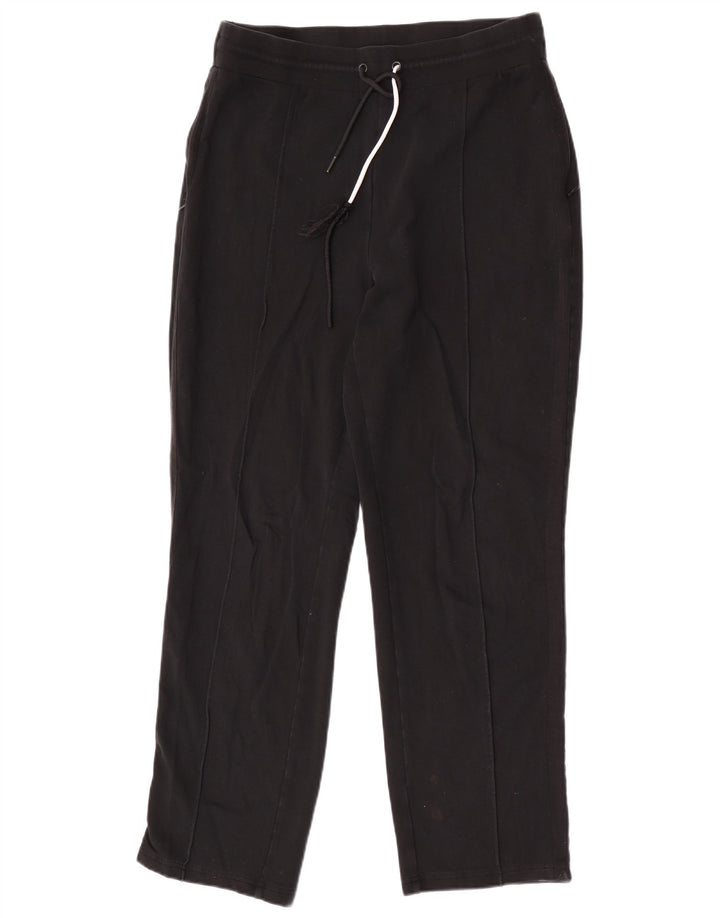 Marks & Spencer Womens Tracksuit Trousers UK 14 Large Black Cotton