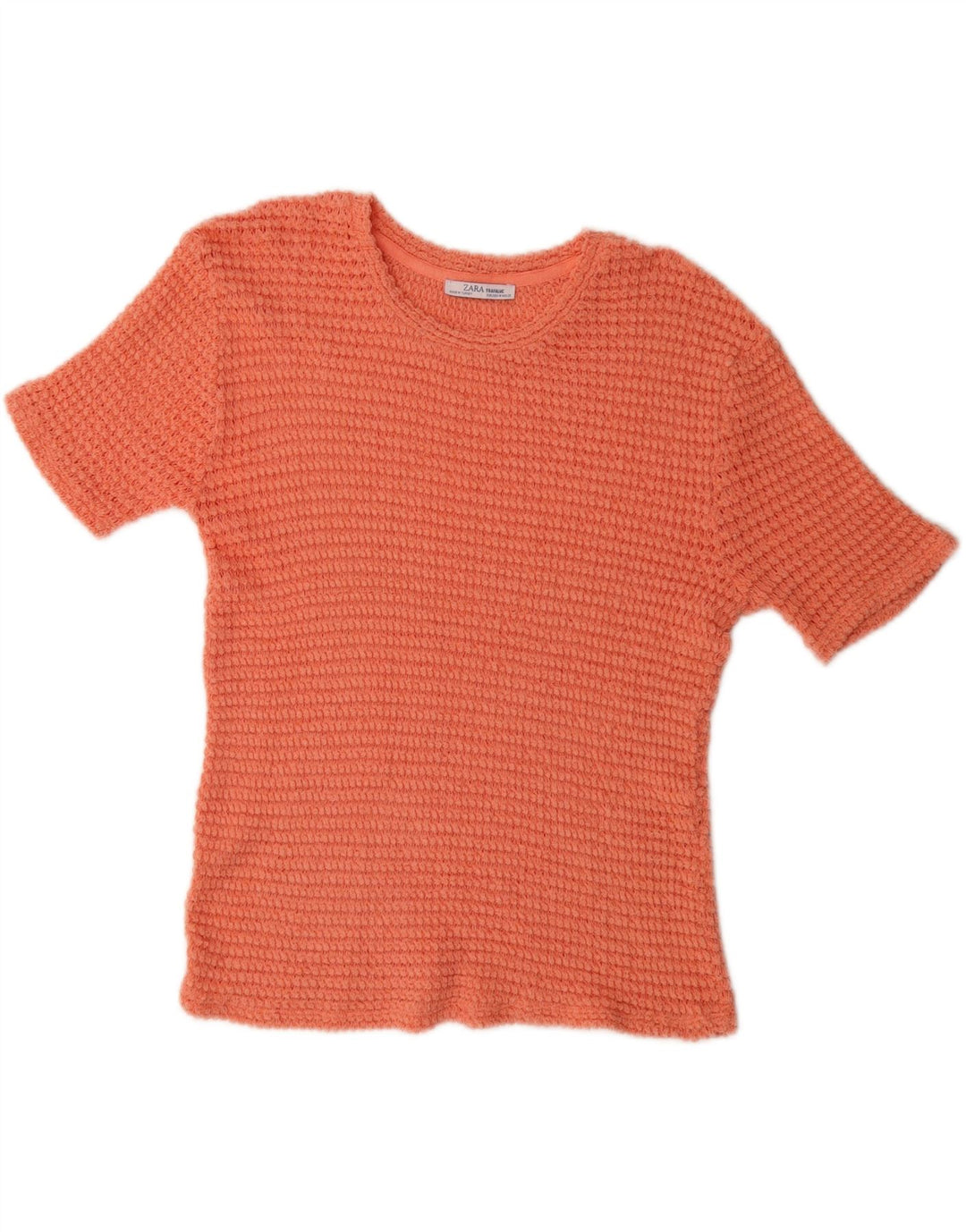 ZARA Womens Trafaluc Oversized Knit Blouse Top UK 14 Medium Orange