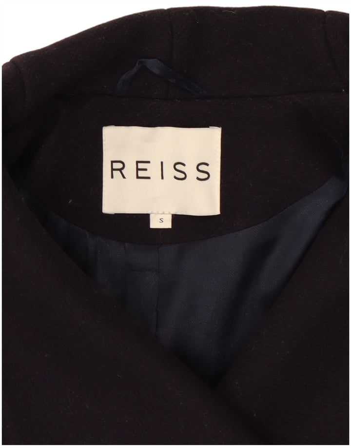 Reiss Womens Overcoat UK 10 Small Purple Wool
