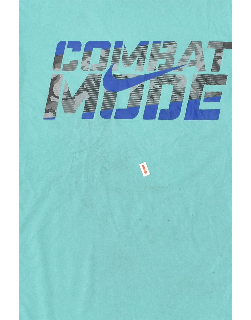 NIKE Mens Graphic T-Shirt Top Small Turquoise Polyester | Vintage Nike | Thrift | Second-Hand Nike | Used Clothing | Messina Hembry 