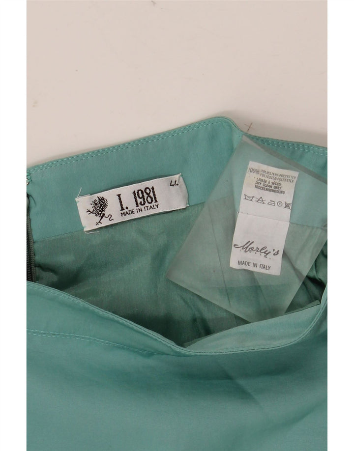 MARLY'S Womens Pencil Skirt IT 44 Medium W28  Turquoise Polyester