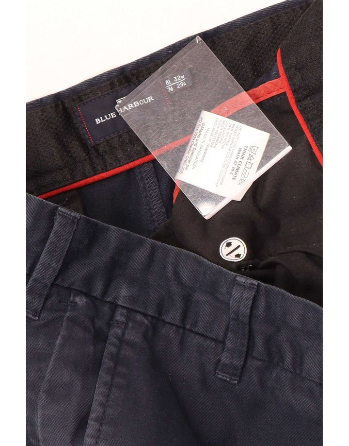 Marks & Spencer Mens Blue Harbour Straight Chino Trousers W32 L29 Navy