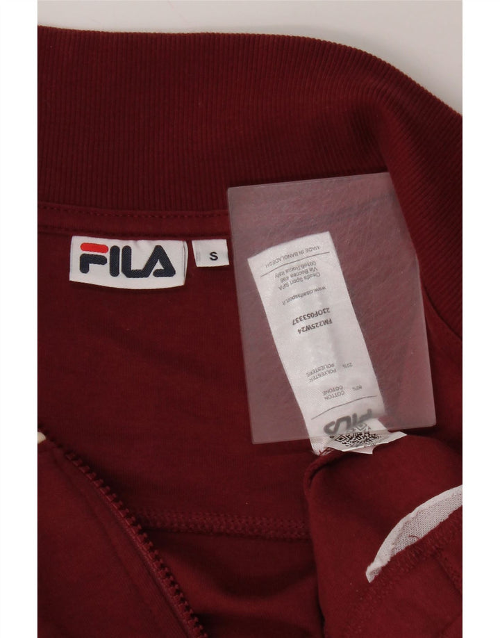 Fila Mens Tracksuit Top Jacket Small Red Cotton