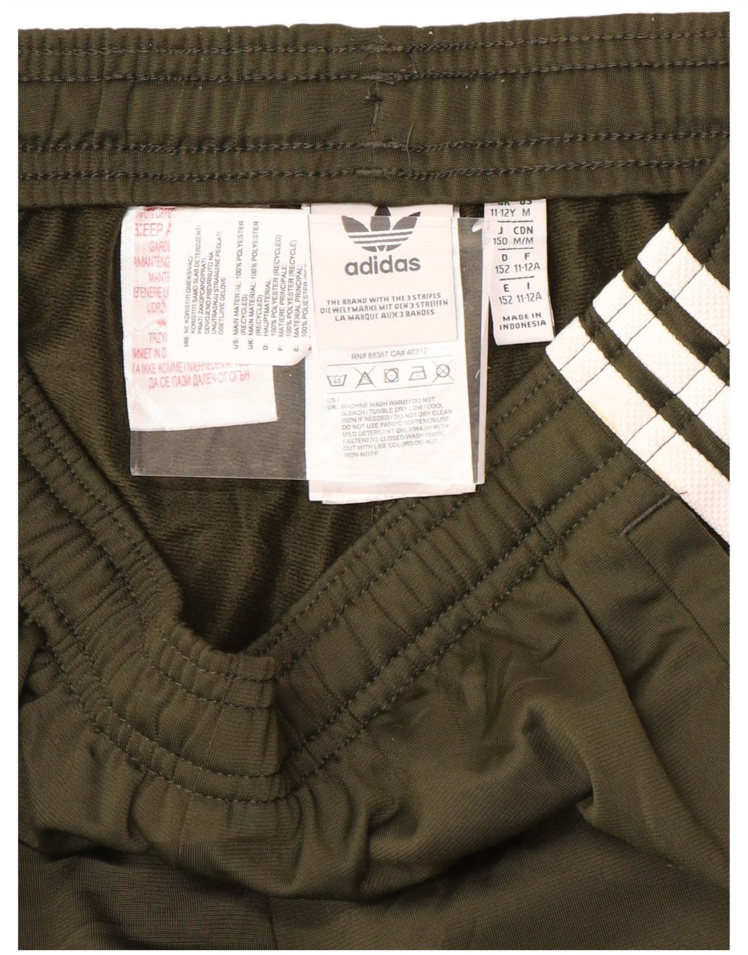 ADIDAS Boys Tracksuit Trousers Joggers 11-12 Years  Khaki Polyester