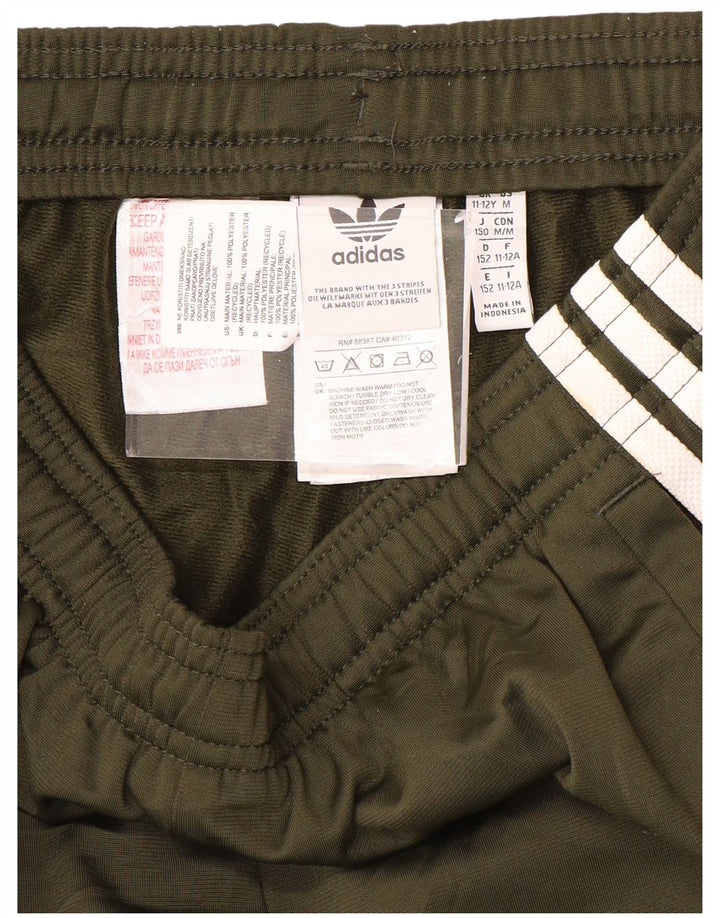 ADIDAS Boys Tracksuit Trousers Joggers 11-12 Years  Khaki Polyester