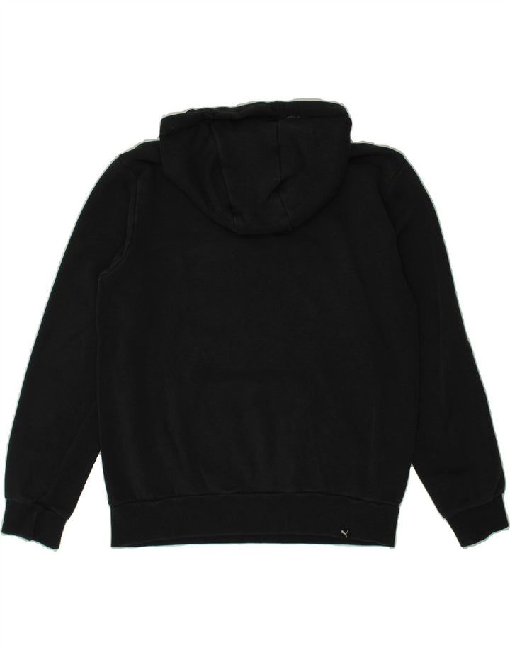 PUMA Mens Graphic Hoodie Jumper Small Black Cotton Vintage Puma and Second-Hand Puma from Messina Hembry 