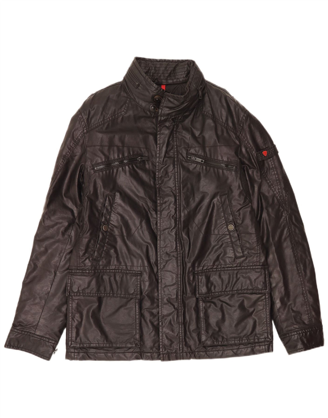 Strellson Mens Waxed Cotton Utility Jacket IT 50 Large Black Cotton