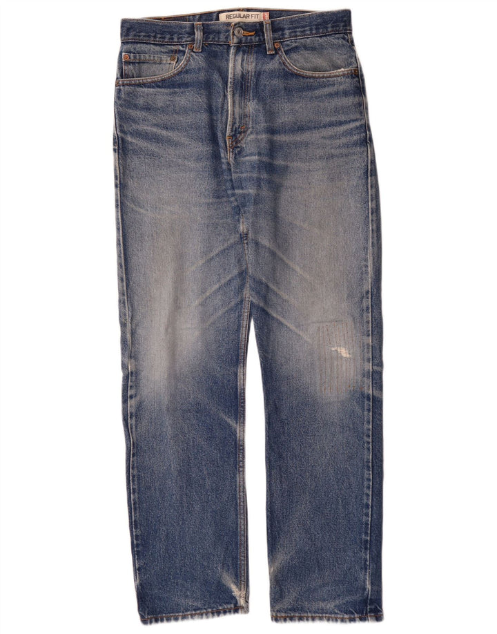 Levi's Mens 505 Regular Fit Straight Jeans W32 L32 Blue Cotton