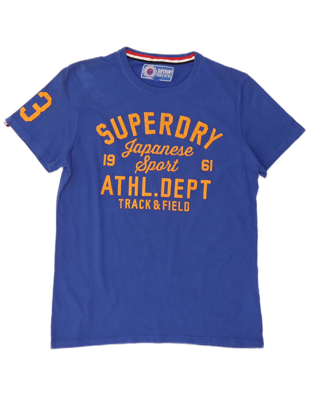 SUPERDRY Mens Graphic T-Shirt Top 2XL Blue Cotton