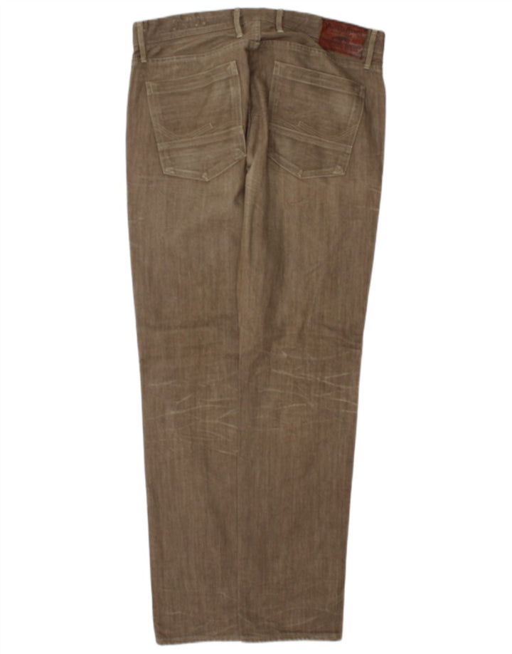Jack & Jones Mens Straight Jeans W34 L32 Khaki Cotton