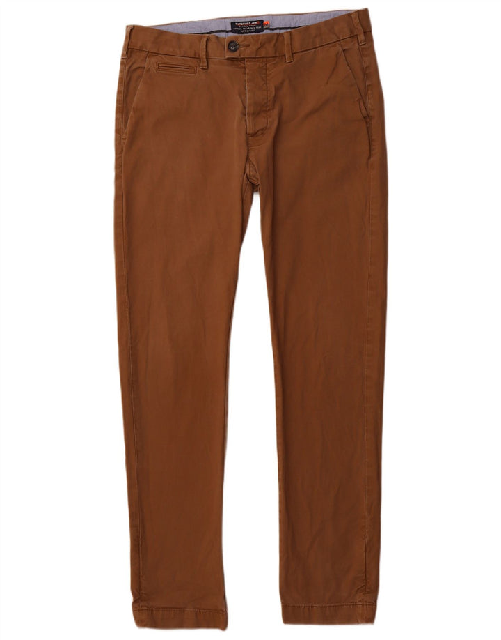 SUPERDRY Mens Slim Chino Trousers Medium W32 L31 Brown Cotton