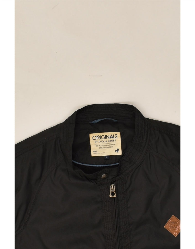 JACK & JONES Mens Bomber Jacket UK 40 Large Black Polyester | Vintage Jack & Jones | Thrift | Second-Hand Jack & Jones | Used Clothing | Messina Hembry 