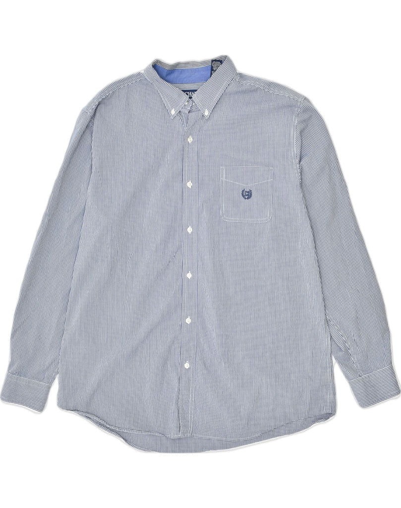 CHAPS Mens Shirt 2XL Blue Gingham Cotton | Vintage | Thrift | Second-Hand | Used Clothing | Messina Hembry 