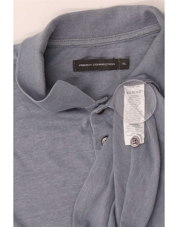 French Connection Mens Polo Shirt XL Blue Cotton