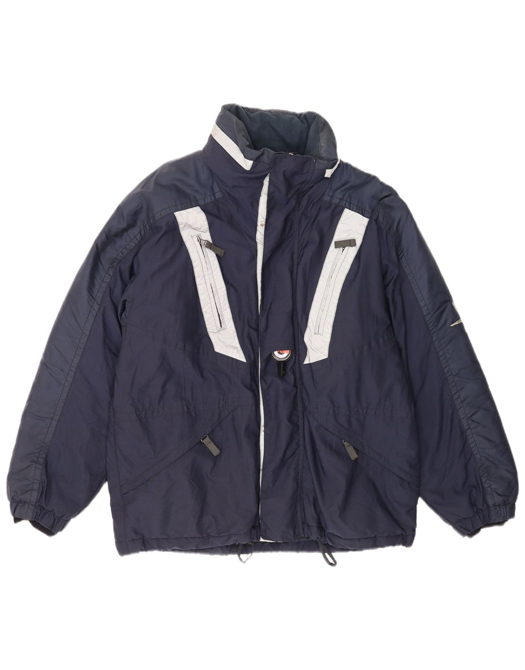 Belfe & Mens Ski Jacket IT 48 Medium Navy Blue Colourblock Polyamide