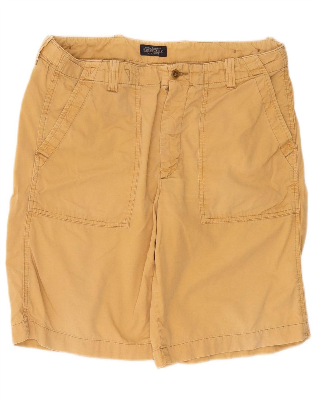 Vintage Mens Chino Shorts IT 48 Medium W32  Yellow Cotton