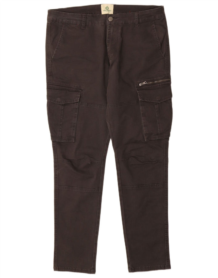 ON SPIRIT Mens Slim Cargo Trousers W34 L31 Grey