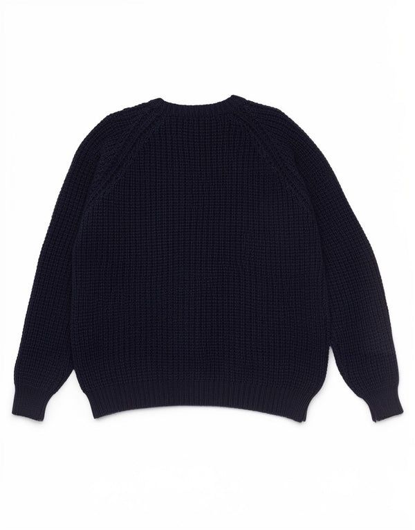 Aran Crafts Mens Crew Neck Jumper Sweater Medium Navy Blue Wool
