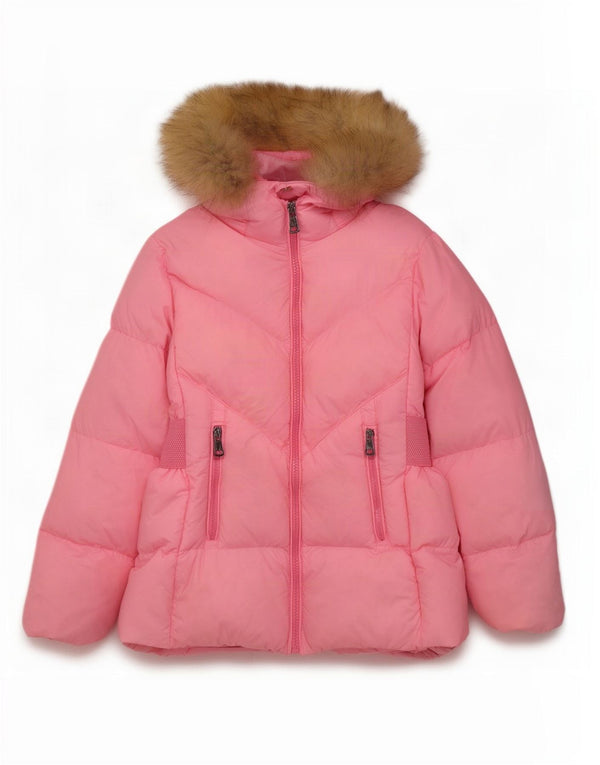 Moncler Girls Graphic Hooded Padded Jacket 7-8 Years Pink