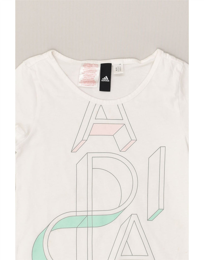 ADIDAS Girls Graphic T-Shirt Top 2-3 Years White | Vintage Adidas | Thrift | Second-Hand Adidas | Used Clothing | Messina Hembry 