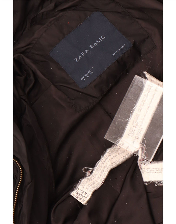 Zara Womens Padded Jacket UK 14 Medium Black Polyester