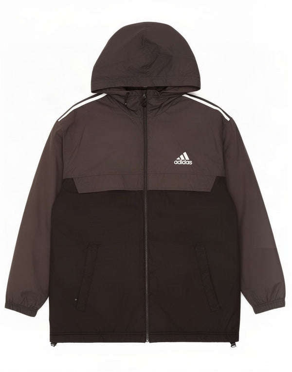 Adidas Mens Graphic Windbreaker Jacket UK 38/40 Medium Black Colourblock