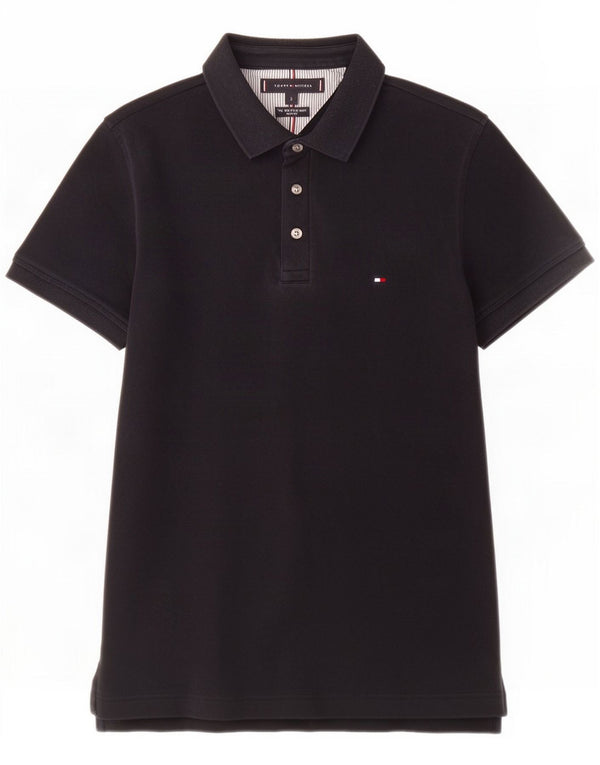 Tommy Hilfiger Mens Slim Fit Polo Shirt Small Navy Blue Cotton