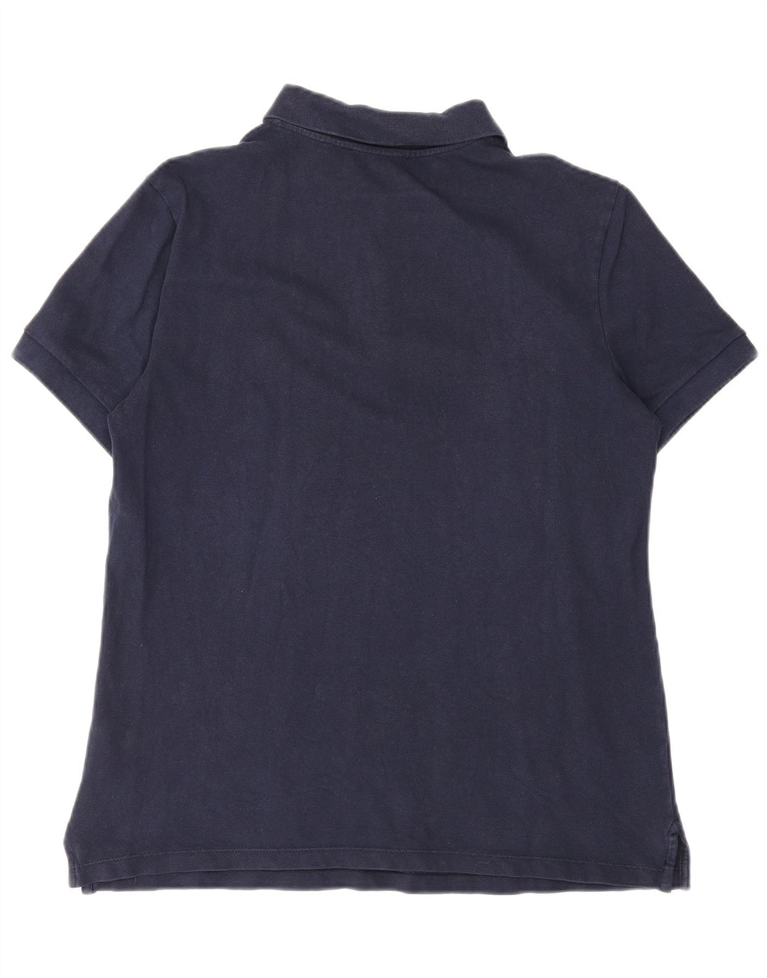 Benetton Womens Polo Shirt UK 14 Medium Navy Blue Cotton