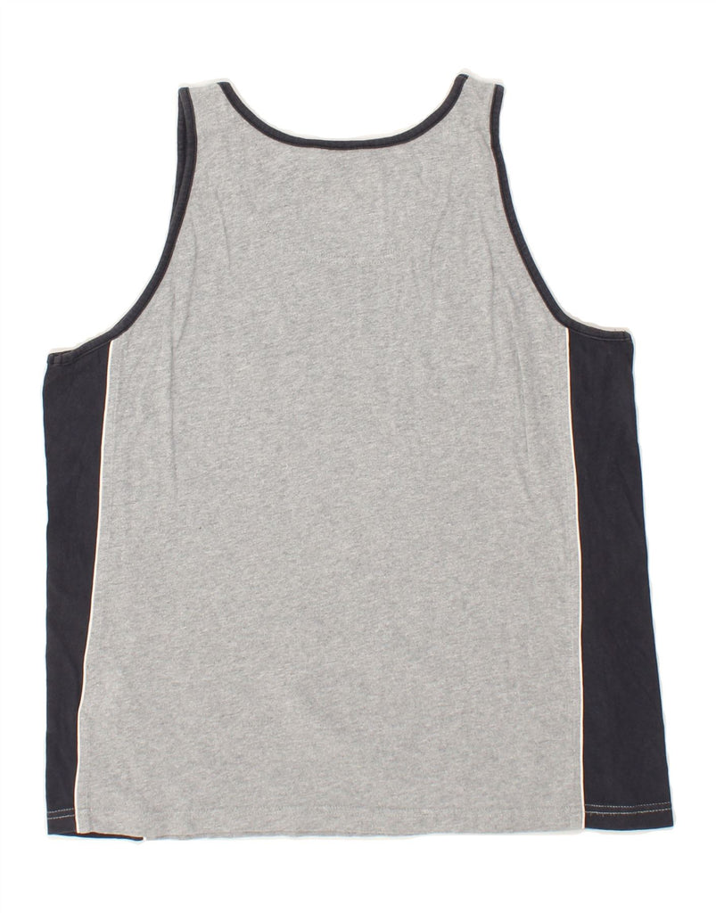 CHAMPION Womens Graphic Vest Top UK 14 Large Grey Colourblock Cotton Vintage Champion and Second-Hand Champion from Messina Hembry 