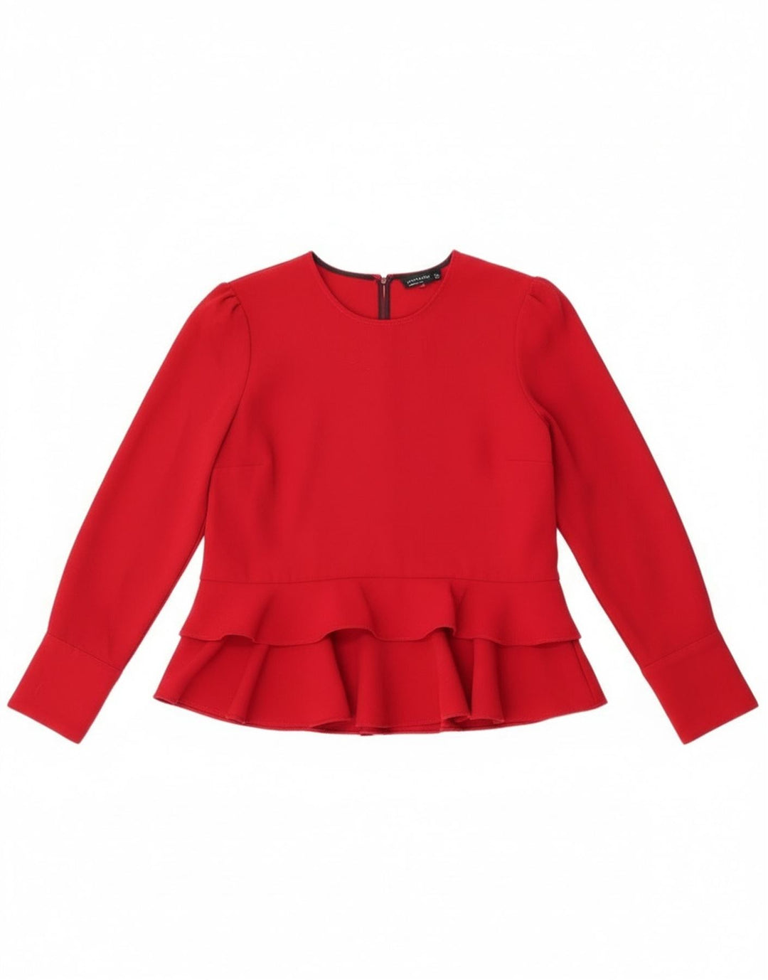Zara Womens Long Sleeve Blouse Top UK 12 Medium Red