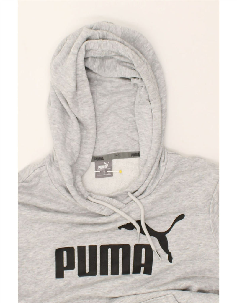 PUMA Womens Graphic Hoodie Jumper UK 10 Small   Grey Cotton | Vintage Puma | Thrift | Second-Hand Puma | Used Clothing | Messina Hembry 