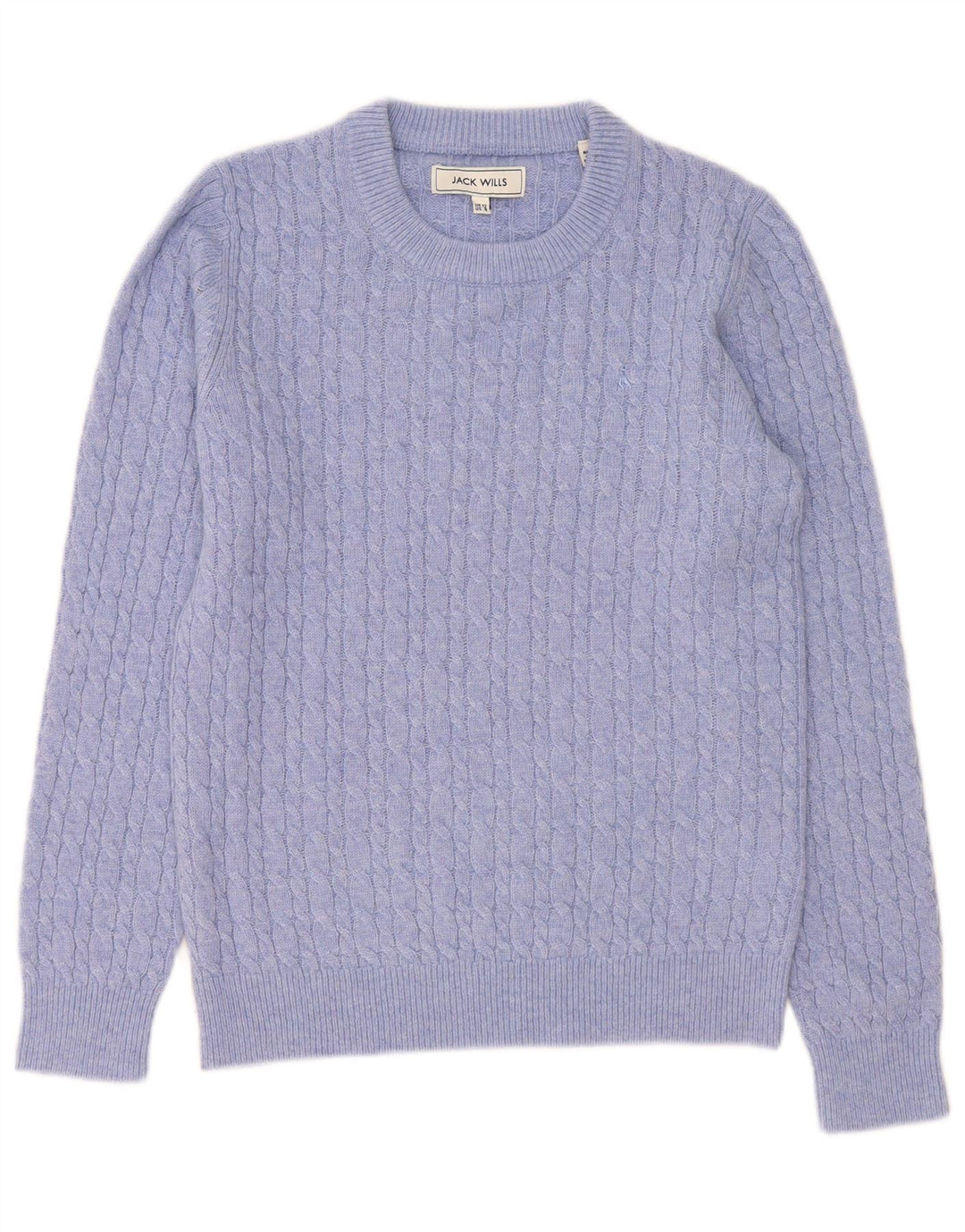 Jack Wills Womens Crew Neck Jumper Sweater UK 12 Medium Purple Wool
