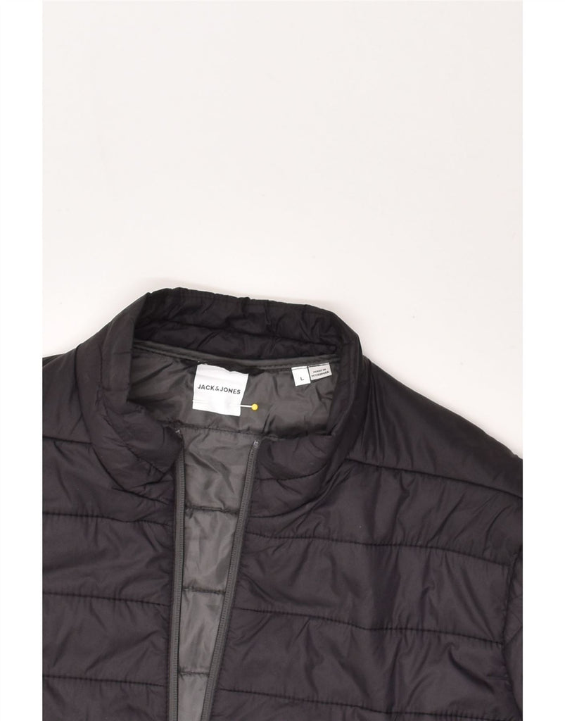 JACK & JONES Mens Padded Jacket UK 40 Large Black Polyester | Vintage Jack & Jones | Thrift | Second-Hand Jack & Jones | Used Clothing | Messina Hembry 