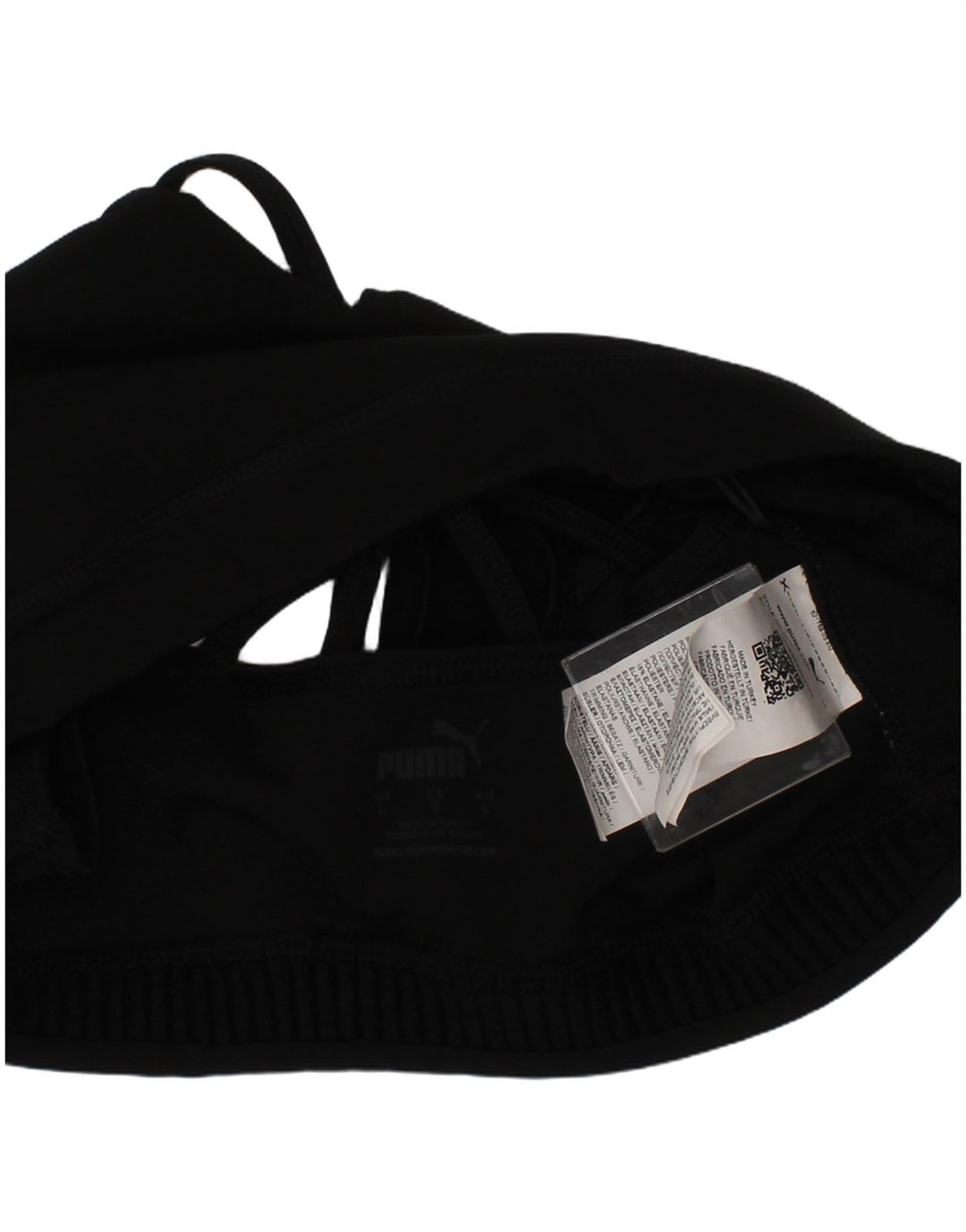 Puma Womens Sport Bra Top Large Black Polyester Sports