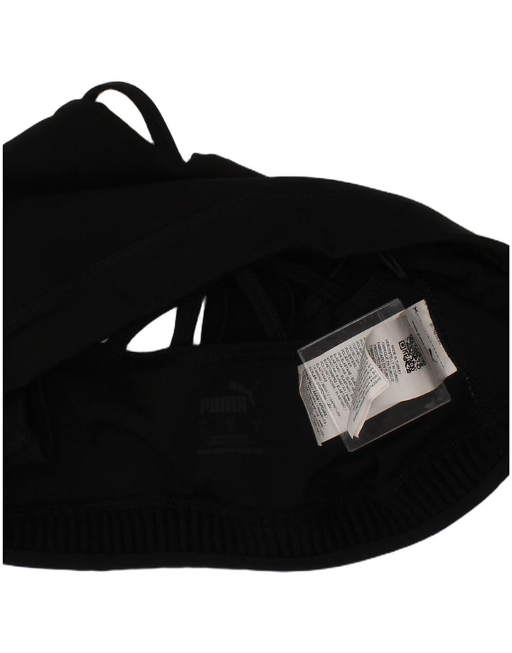 Puma Womens Sport Bra Top Large Black Polyester Sports