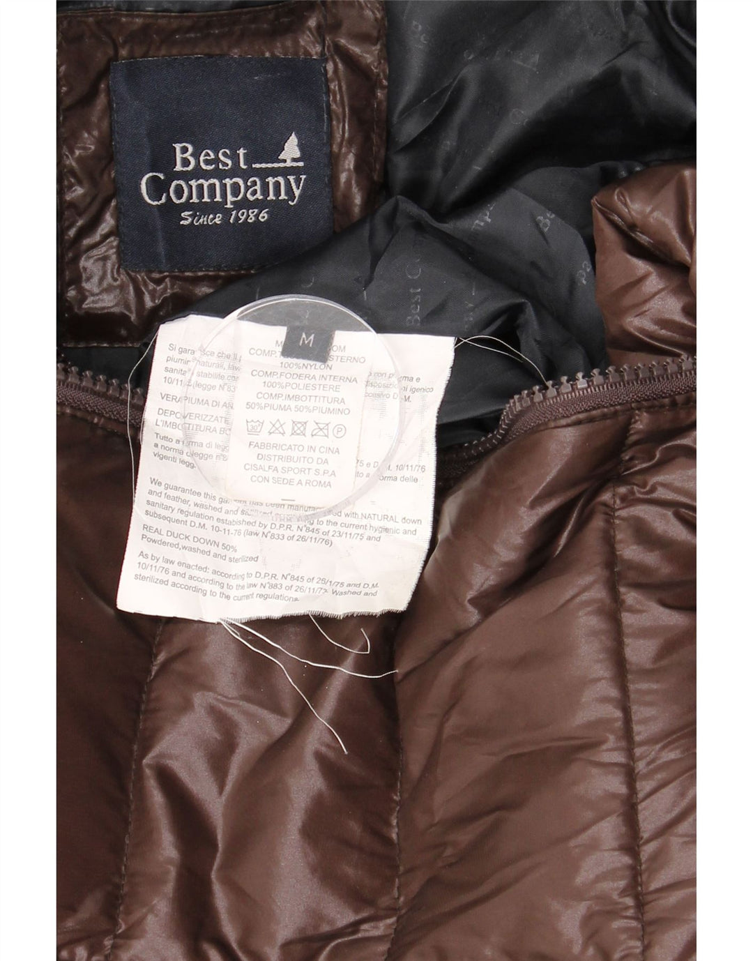 Best Company Womens Hooded Padded Jacket UK 14 Medium Brown Nylon