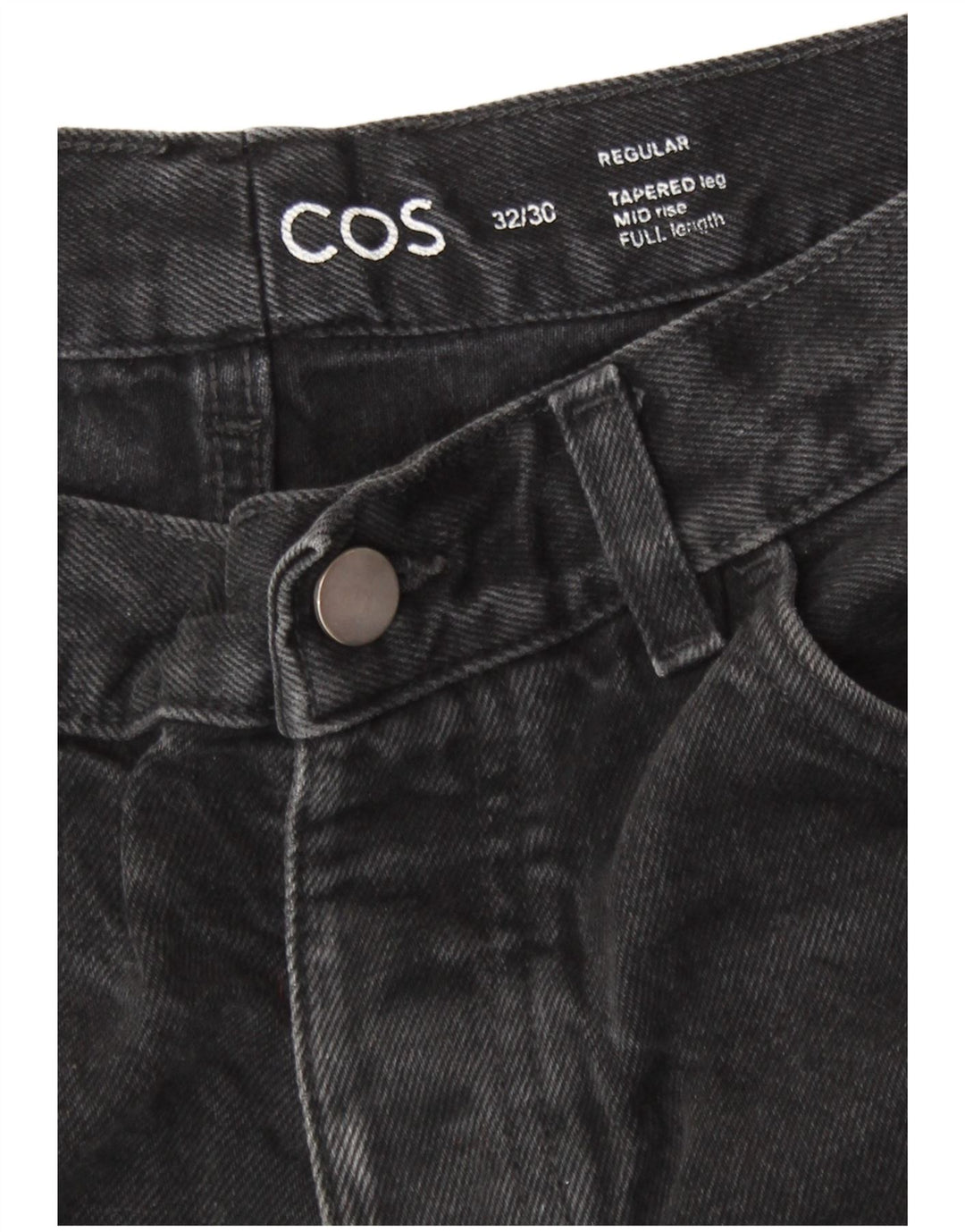 Cos Womens Mid Rise Regular Tapered Jeans W32 L26 Black Cotton