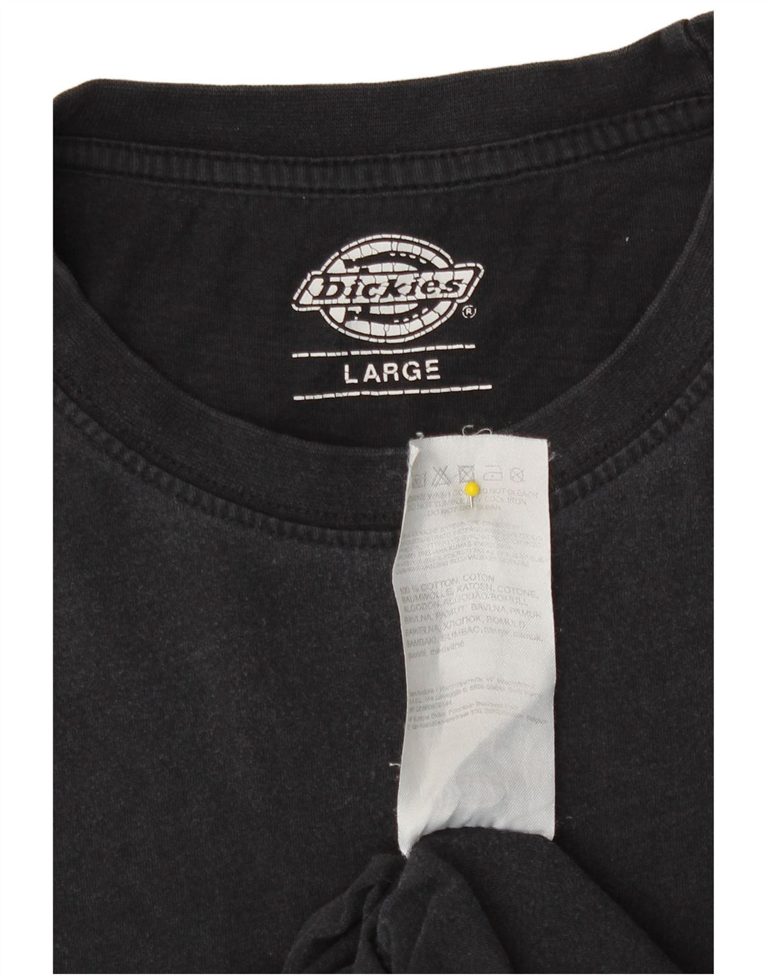 Dickies Mens T-Shirt Top Large Black Cotton