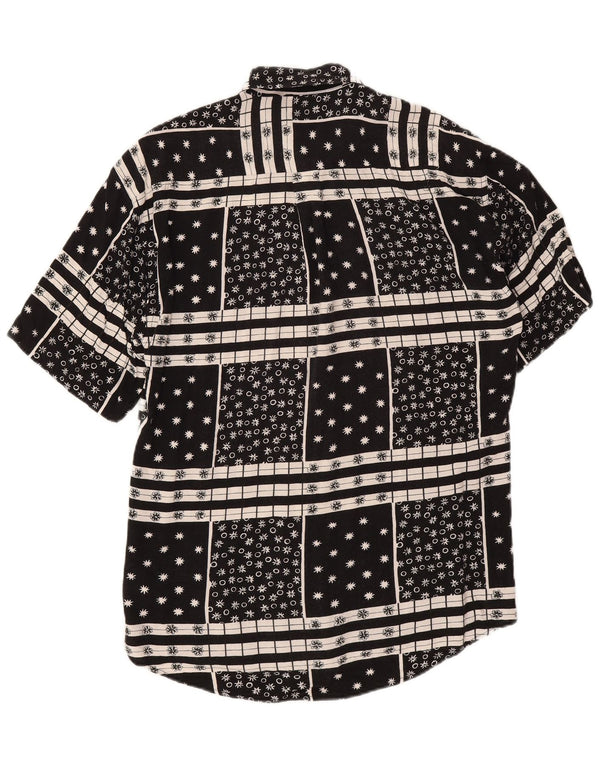 Nanuk  Mens Short Sleeve Shirt Medium Black Floral Viscose