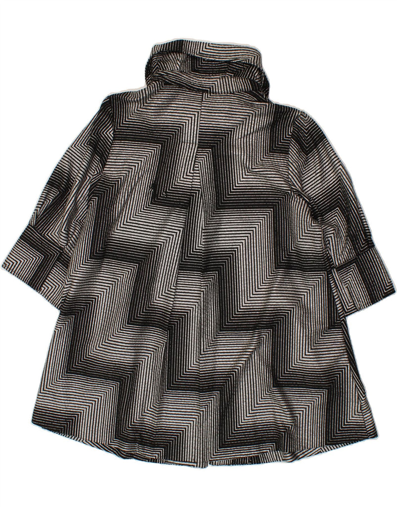 JOSEPH RIBKOFF Womens 3/4 Sleeve Overcoat UK 16 Large Black Chevron Vintage Joseph Ribkoff and Second-Hand Joseph Ribkoff from Messina Hembry 