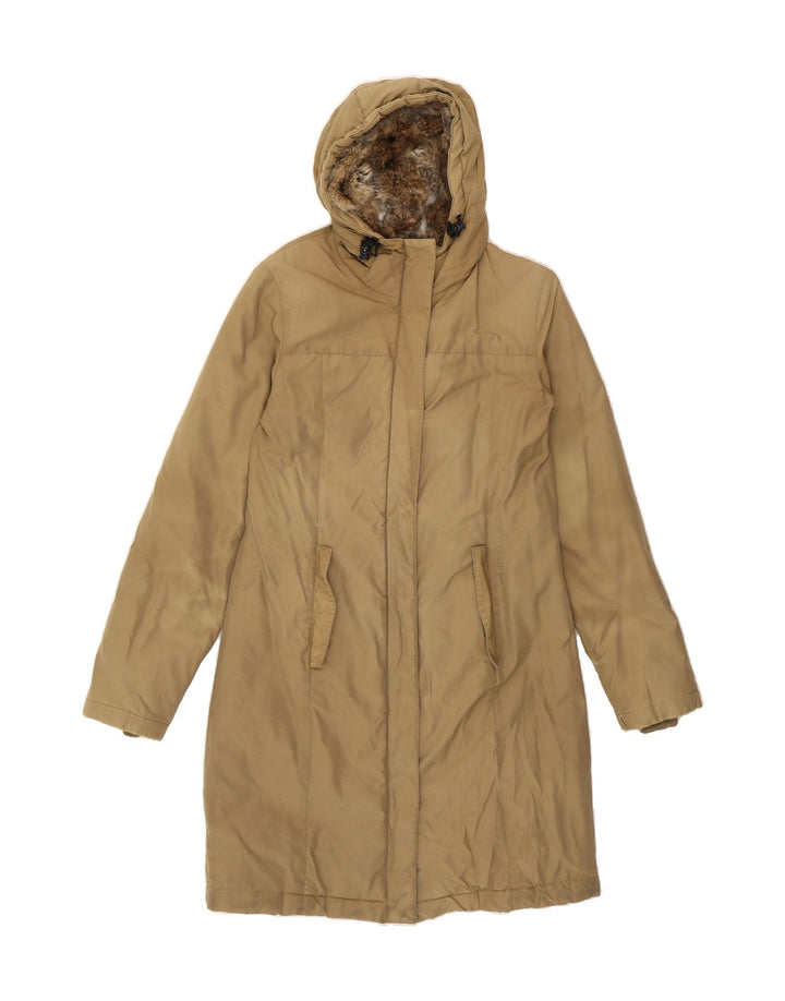 WOOLRICH Womens Hooded Padded Coat UK 10 Small Khaki Vintage Woolrich and Second-Hand Woolrich from Messina Hembry 