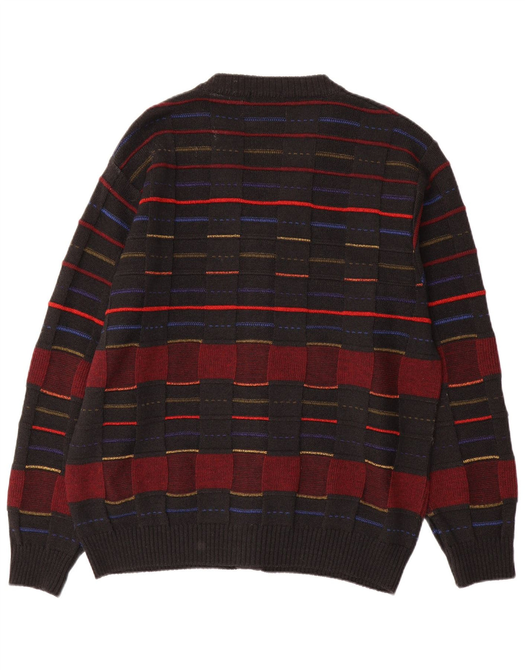 Vintage Mens Cardigan Sweater IT 48 Medium Black Check Wool