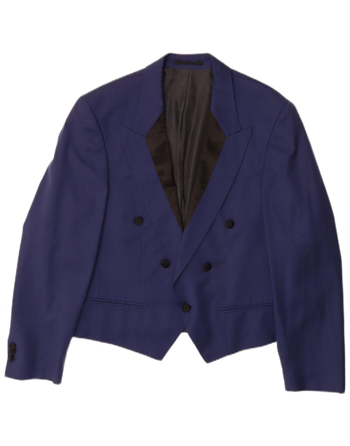 Vintage Mens Berlin Blazer Jacket UK 38 Medium Navy Blue Colourblock